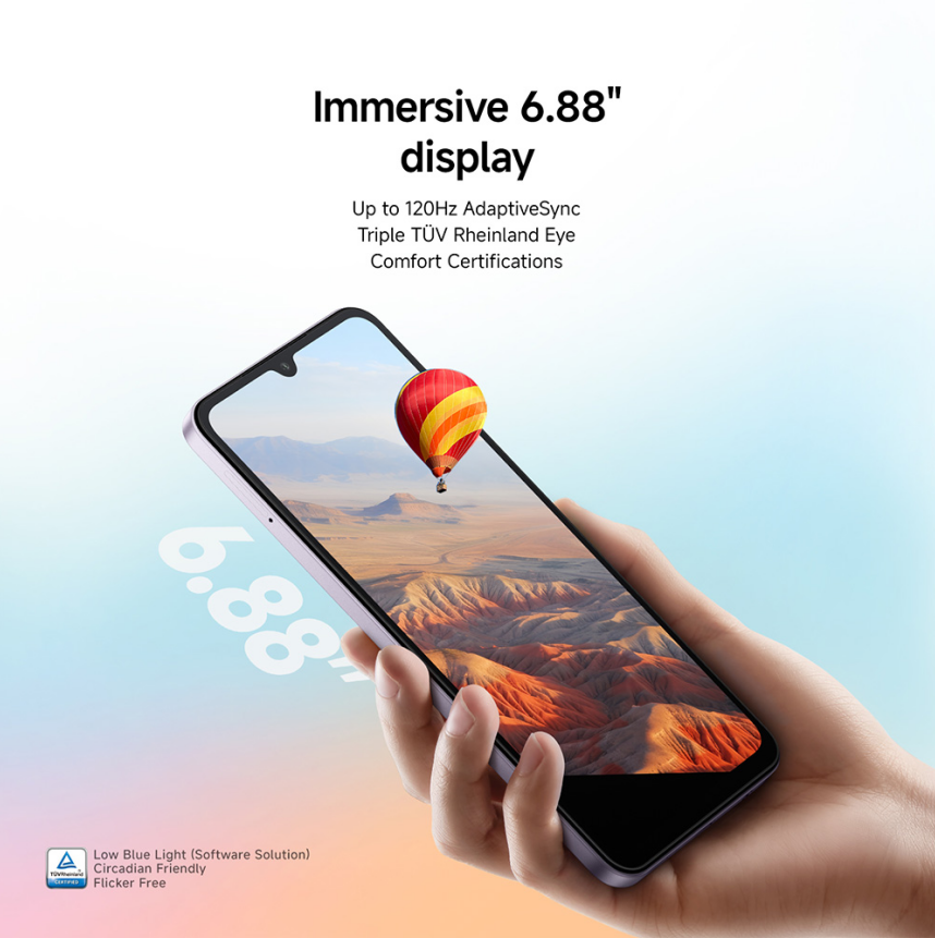 【Xiaomi Official】Redmi A7 Smartphone -  6.88" LCD Display 3GB RAM + 64GB ROM Dual SIM 5200mAh 13MP main camera 8MP Selfie camera Side fingerprint sensor Type C charger 3.5mm jack Bluetooth 5.2