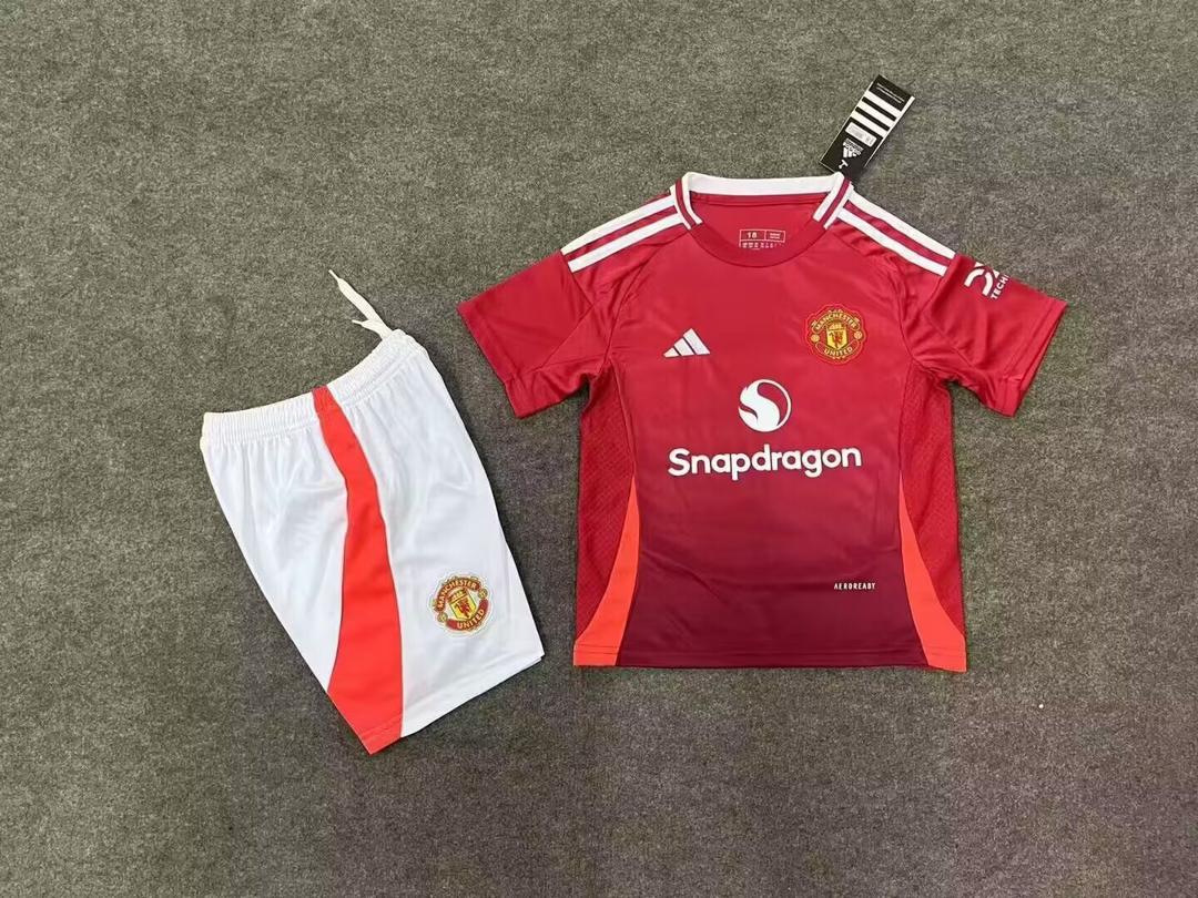 Kids Manchester united Home Kit 24/25 Authentic Football Jersey