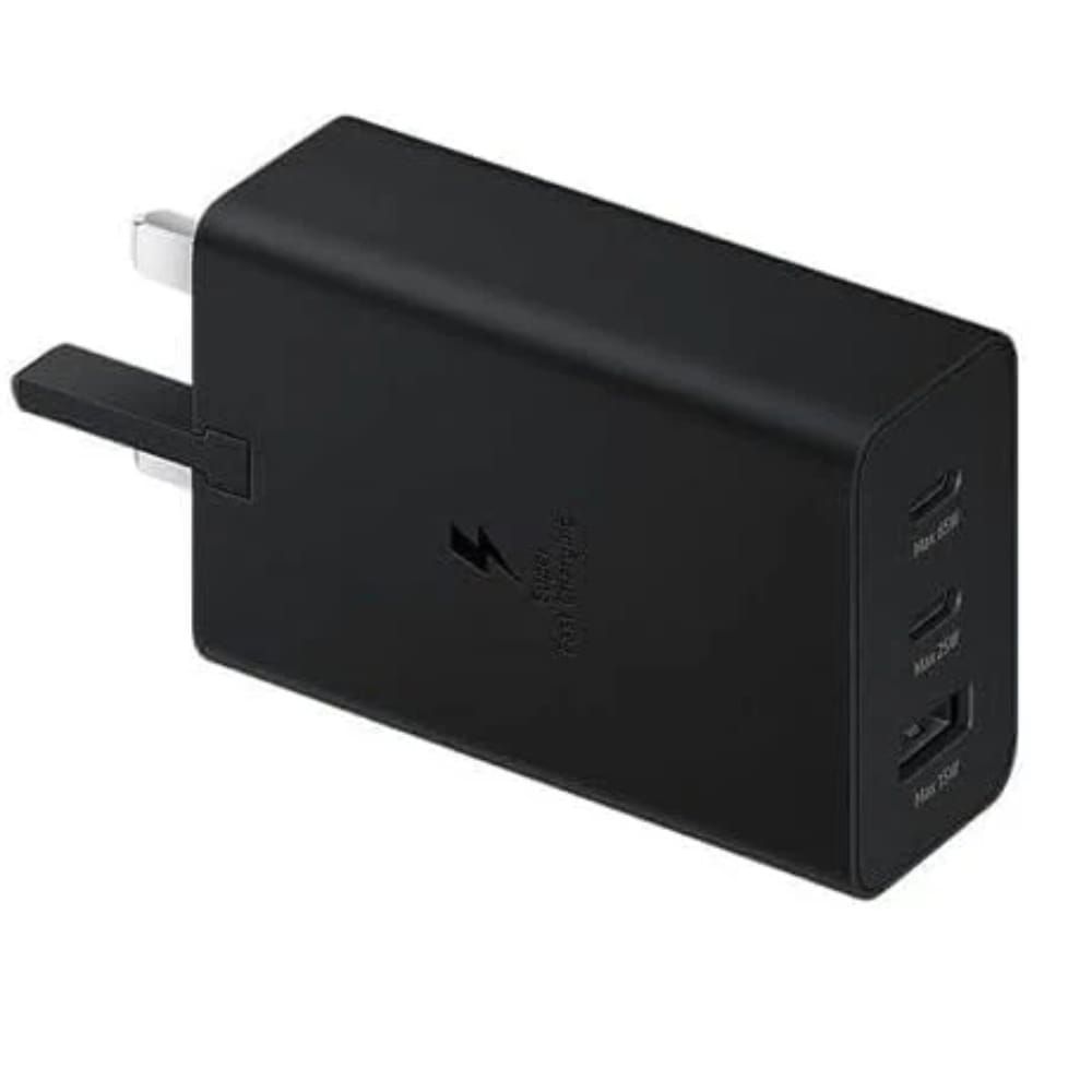 Samsung 65w Power Adapter Trio Super Fast Charger with 65w, 25w, 15w with Type-C To Type-C Cable