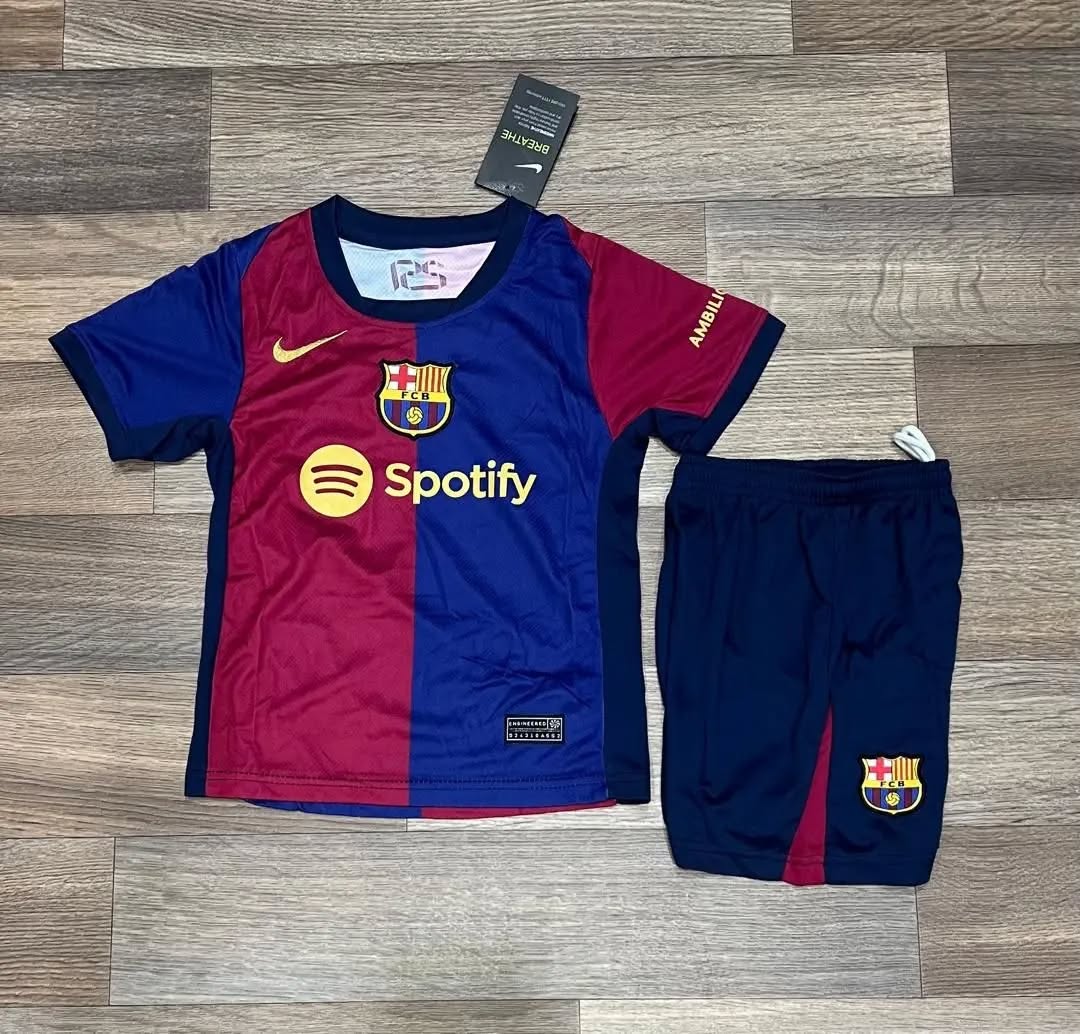 Kids Barcelona Home Kit 24/25 Authentic  Football Jersey