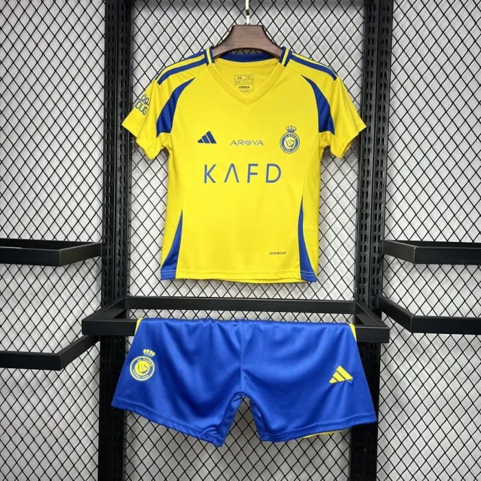 Kids Al-Nassr New Home Jersey 24/25 Authentic Football Kit Ronaldo jersey