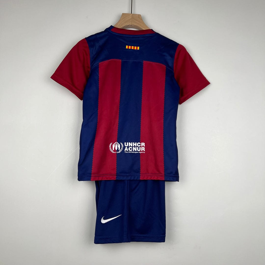 SUPER SUPER SALE!!! BARCELONA HOME KIDS KIT/JERSEY WITH SHORTS ALL  AGES -AUTHENTIC JERSEY