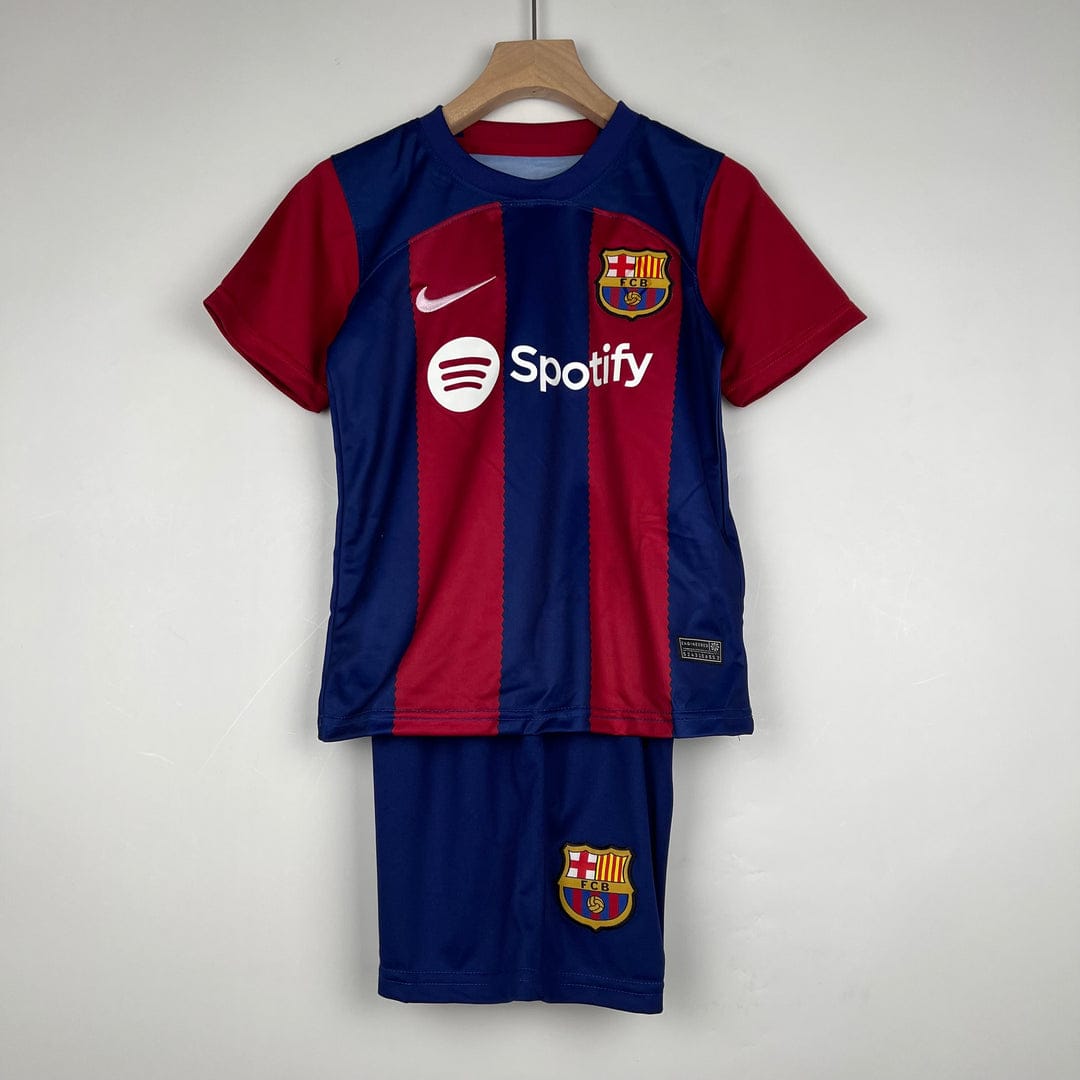 SUPER SUPER SALE!!! BARCELONA HOME KIDS KIT/JERSEY WITH SHORTS ALL  AGES -AUTHENTIC JERSEY