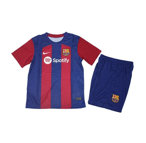 SUPER SUPER SALE!!! BARCELONA HOME KIDS KIT/JERSEY WITH SHORTS ALL  AGES -AUTHENTIC JERSEY