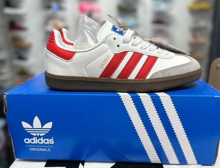 Adidas Samba pure leather Comfortable High Quality Unisex Breathable Sneakers Shoes RED