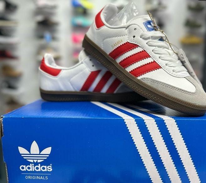 Adidas Samba pure leather Comfortable High Quality Unisex Breathable Sneakers Shoes RED