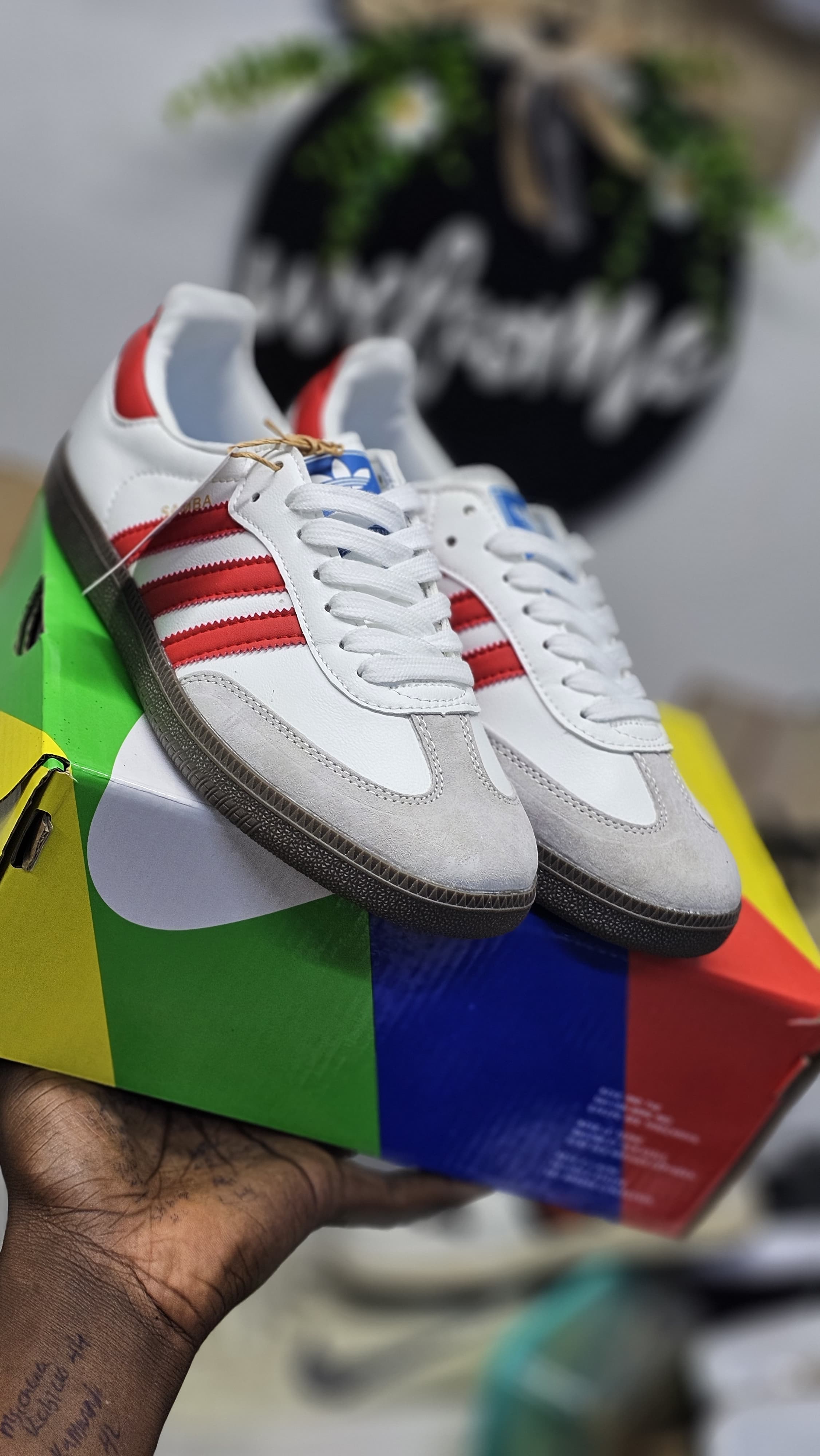 Adidas Samba pure leather Comfortable High Quality Unisex Breathable Sneakers Shoes RED