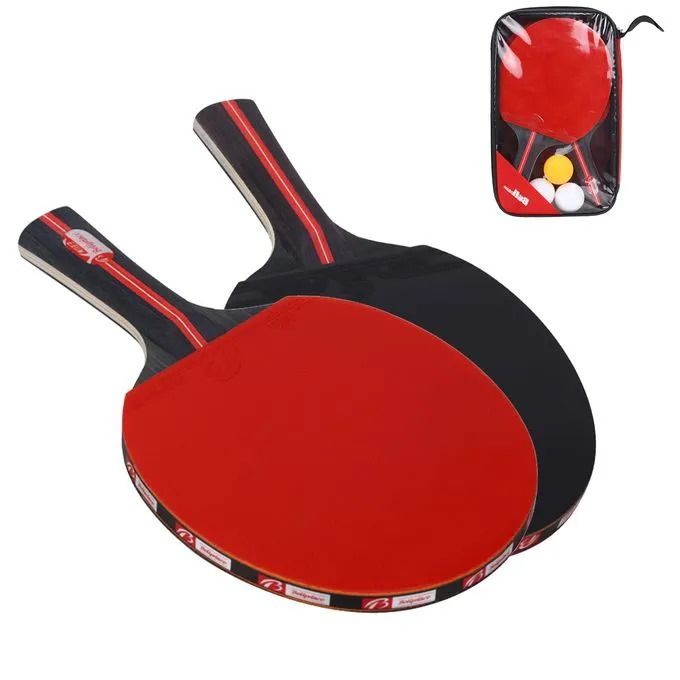 2 table tennis rackets +3 balls/ 2lot Table Tennis Bat Racket Double Face