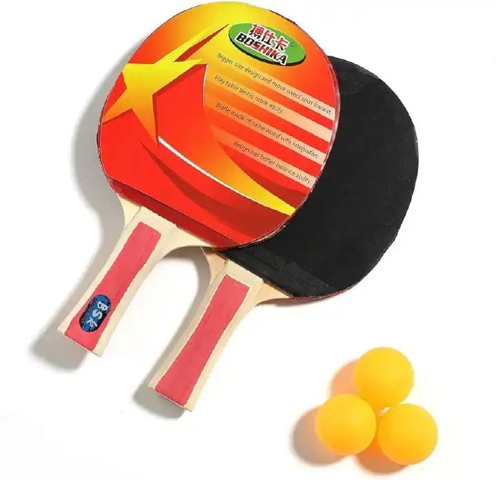 2 table tennis rackets +3 balls/ 2lot Table Tennis Bat Racket Double Face