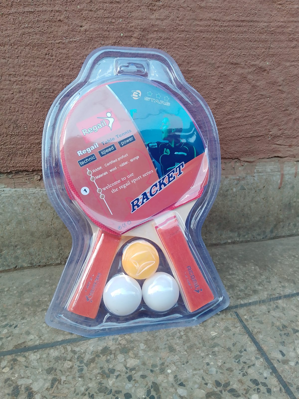 2 table tennis rackets +3 balls/ 2lot Table Tennis Bat Racket Double Face