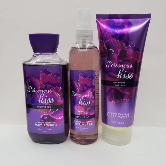 Body Luxuries 3 In 1 Poisonous Kiss Bath And Body Works Gel, Splash, Cream