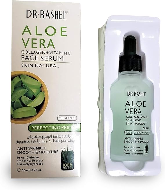 DR RASHEL Aloe Vera AloeVera Collagen Vitamin E Face Serum - 50 Ml to promote metabolism, open up the skin dirty channel uniform color, Deeply hydrates and soothes the skin, anti-aging, pore - defense