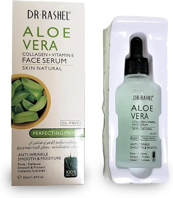 DR RASHEL Aloe Vera AloeVera Collagen Vitamin E Face Serum - 50 Ml to promote metabolism, open up the skin dirty channel uniform color, Deeply hydrates and soothes the skin, anti-aging, pore - defense