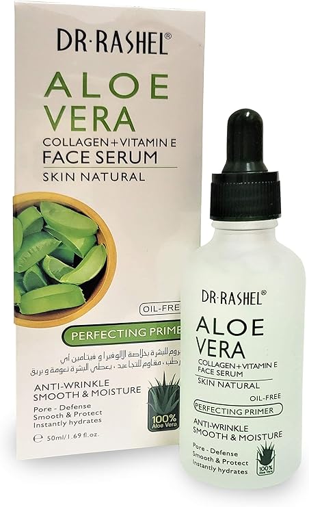 DR RASHEL Aloe Vera AloeVera Collagen Vitamin E Face Serum - 50 Ml to promote metabolism, open up the skin dirty channel uniform color, Deeply hydrates and soothes the skin, anti-aging, pore - defense