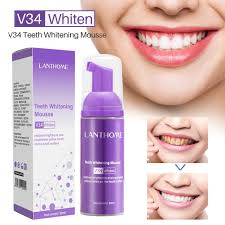 Lanthome White Foam Teeth Whitening Mousse ,Promotes optimal oral hygiene, whitening Mousse for effective teeth cleaning power for yellow teeth and stain removal, Unleash the brilliance of your smile.