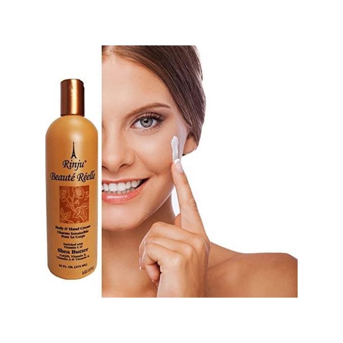 Rinju Beauté Réelle Body & Hand Cream enriched with Shea Butter Cream,CoQ10, Vitamin E, A & K for Women & Men.