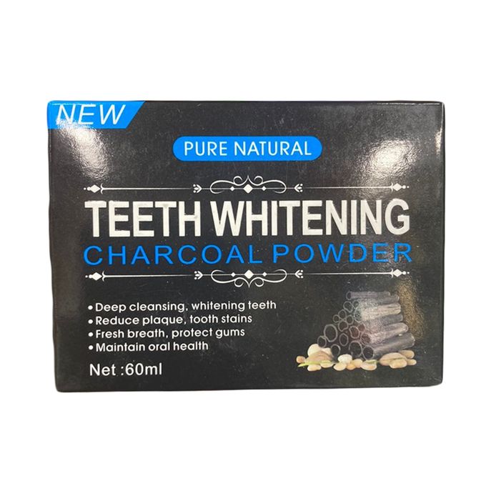 Pure Natural Teeth Whitening Charcoal Powder Natural Coconut Shell's Charcoal powder & toothpaste - 60ml