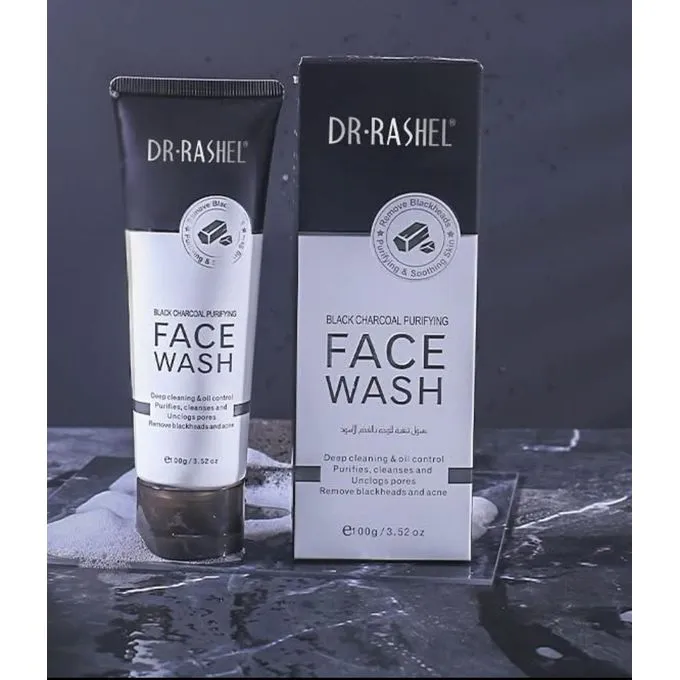 Dr. Rashel Black Charcoal Purifying Face Wash for a healthy-looking skin, pure and clear.