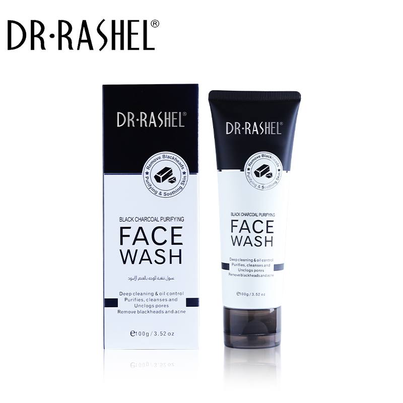 Dr. Rashel Black Charcoal Purifying Face Wash for a healthy-looking skin, pure and clear.