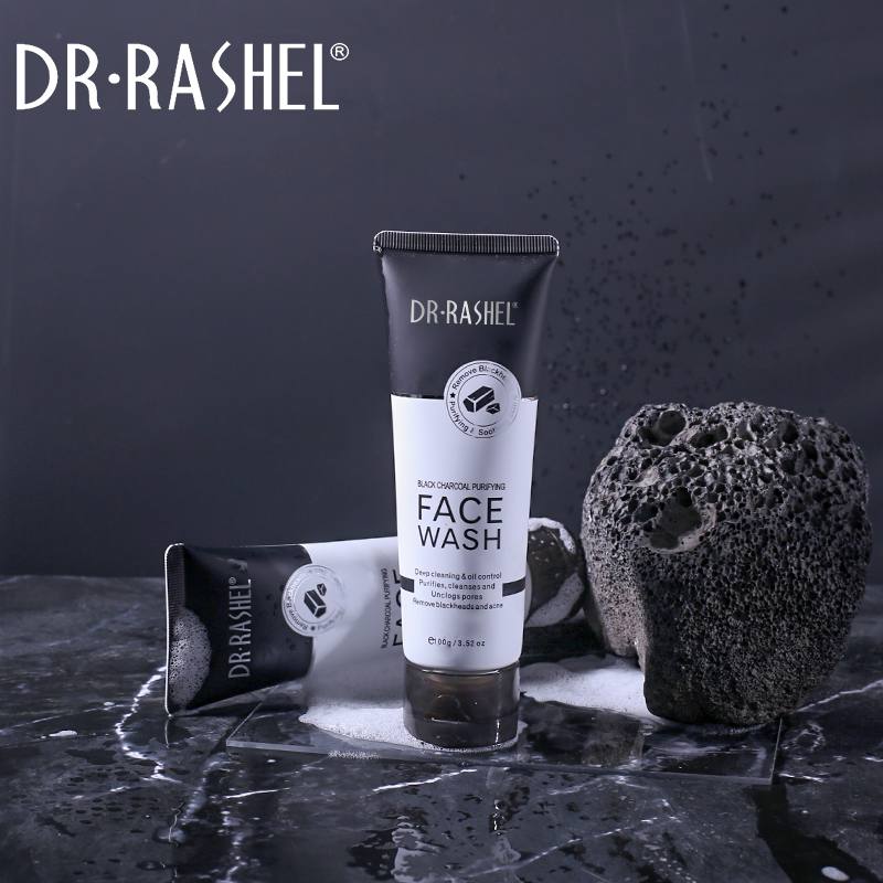 Dr. Rashel Black Charcoal Purifying Face Wash for a healthy-looking skin, pure and clear.