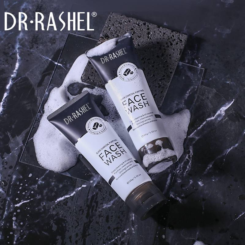 Dr. Rashel Black Charcoal Purifying Face Wash for a healthy-looking skin, pure and clear.