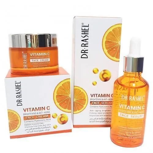 Dr. Rashel Vitamin C ORIGINAL 3 in 1 Skincare Set – Face Cleanser + face Serum + sunscreen  – Anti-Aging, Dark Spot Removal, Glowing Skin, Pore Minimizing & Hydrating Kit for All Skin