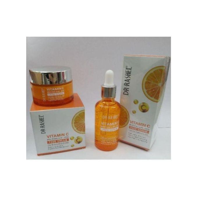 Dr. Rashel Vitamin C ORIGINAL 3 in 1 Skincare Set – Face Cleanser + face Serum + sunscreen  – Anti-Aging, Dark Spot Removal, Glowing Skin, Pore Minimizing & Hydrating Kit for All Skin