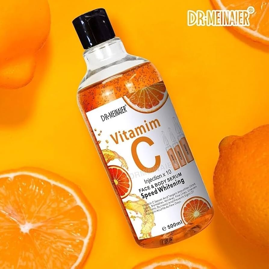 DR MEINAIER Vitamin C Serum for Face and Body Anti-Wrinkle Moisturizer Original Freckle Fade Dark Spot 500ml Anti-aging, Brightening Skin, Anti-acne Facial Serum