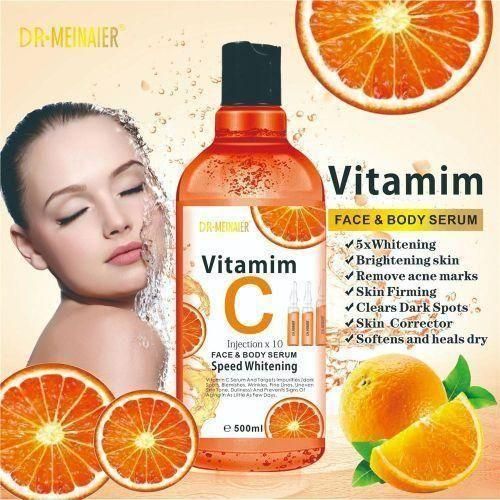 DR MEINAIER Vitamin C Serum for Face and Body Anti-Wrinkle Moisturizer Original Freckle Fade Dark Spot 500ml Anti-aging, Brightening Skin, Anti-acne Facial Serum