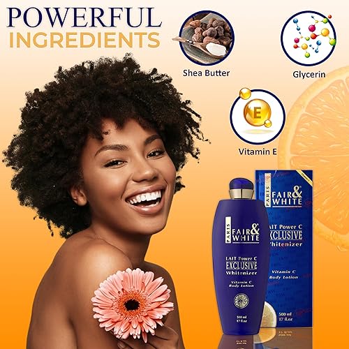 Fair & White (NEW ORIGINAL) Exclusive Body Lotion with Pure Vitamin C - Radiant Skin - 500ml / 17 formulated to even out skin tone and revitalize dull tired-looking skin.