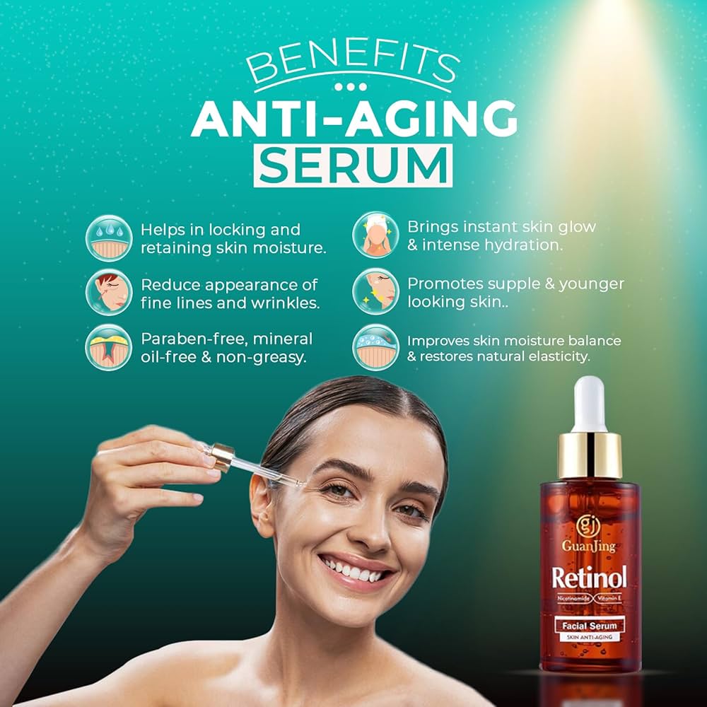 Guanjing Retinol With Niacinamide And Vitamin E Face Serum -40ml ,This brightening and anti-aging face Serum