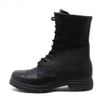 Tough Leather Askari Security Boots - Durable Military Combat Tactical Boots with Rubber Sole for Security and Outdoor Use- Durable, Comfortable & Stylish - Black