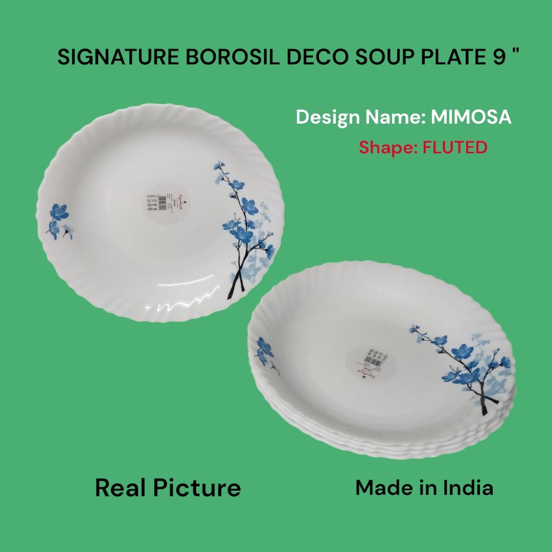 Set of 6pcs Signature Borosil kitche Deco Soup plate
