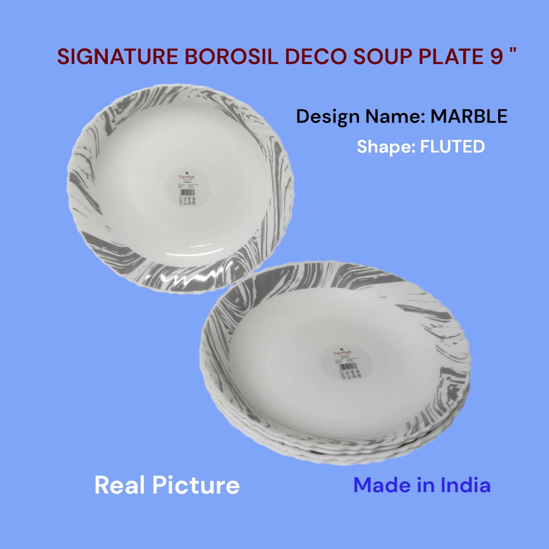 Set of 6pcs Signature Borosil kitche Deco Soup plate
