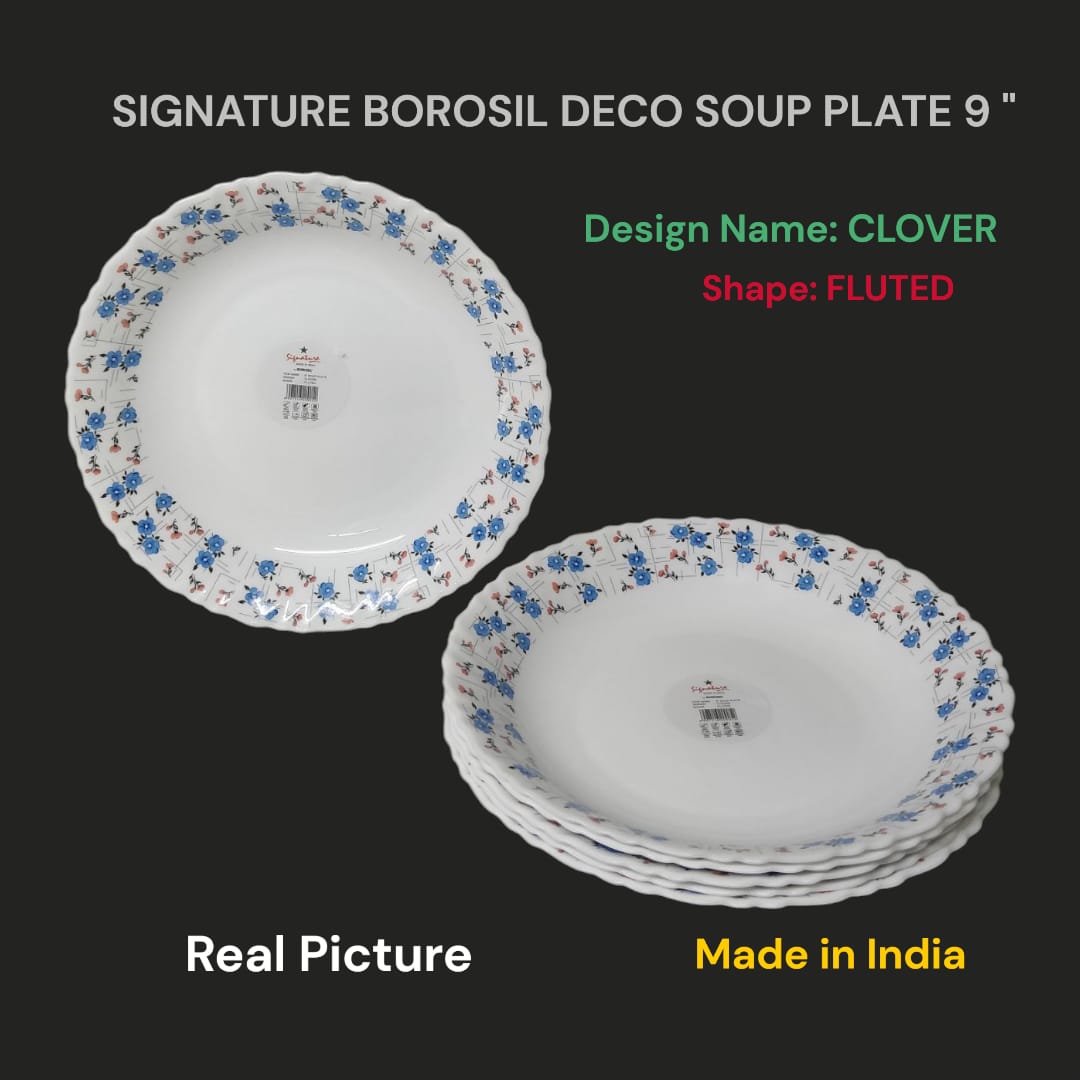 Set of 6pcs Signature Borosil kitche Deco Soup plate