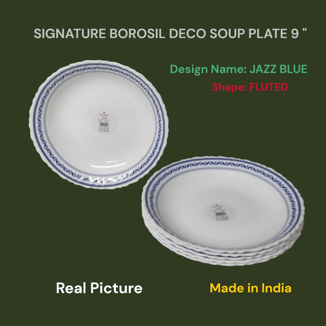 Set of 6pcs Signature Borosil kitche Deco Soup plate