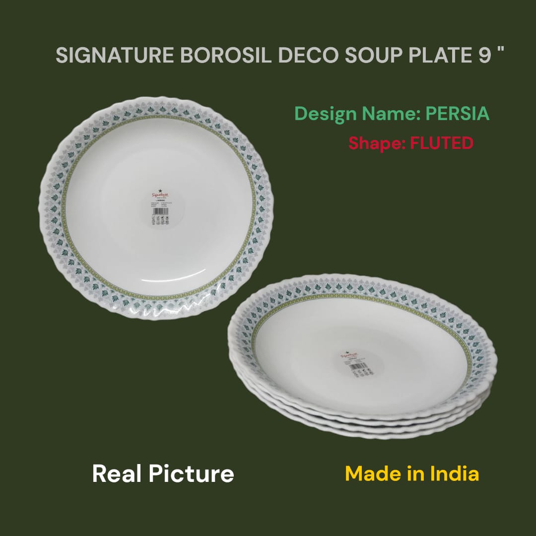 Set of 6pcs Signature Borosil kitche Deco Soup plate