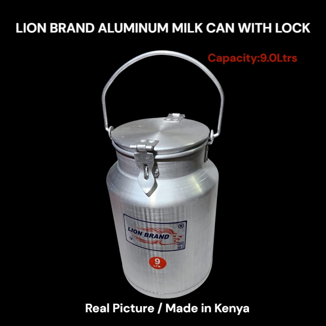 Lion Brand Aluminum Milk Can with Lock and capacity of 9 Litres