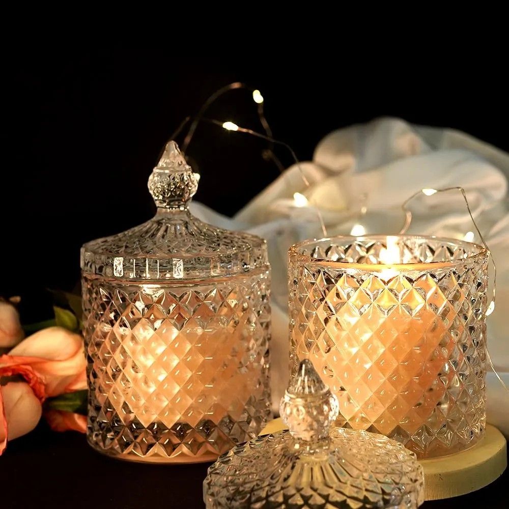 Heavy glass Transparent decorative  Home storage Jar with glass lid...for caddy,cookies,Bufet with capacity of 600mls