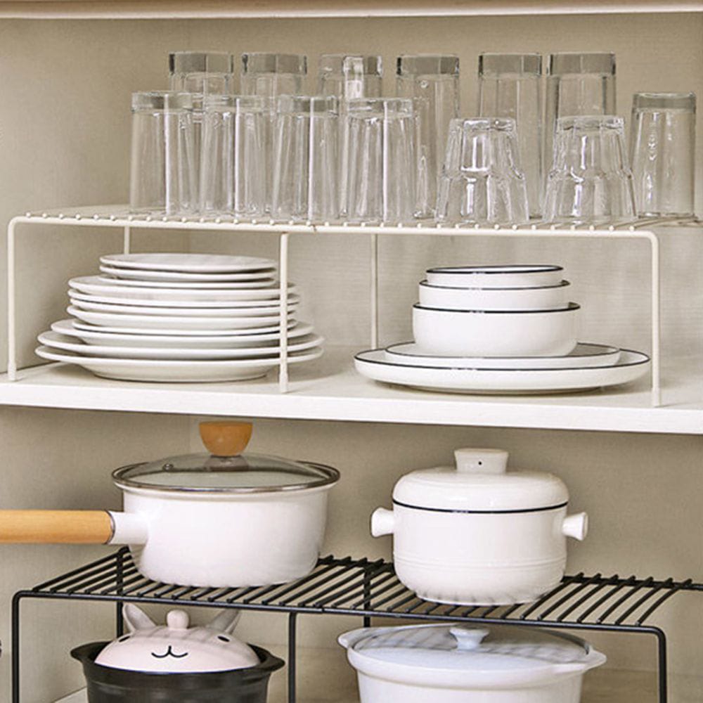 Metallic kitchen expandable shelf raise/organzer...Multipurpose organizer,flexible to use,...size 32cm [expandable to 57cm]Height 14.5cm and Width 24.3cm