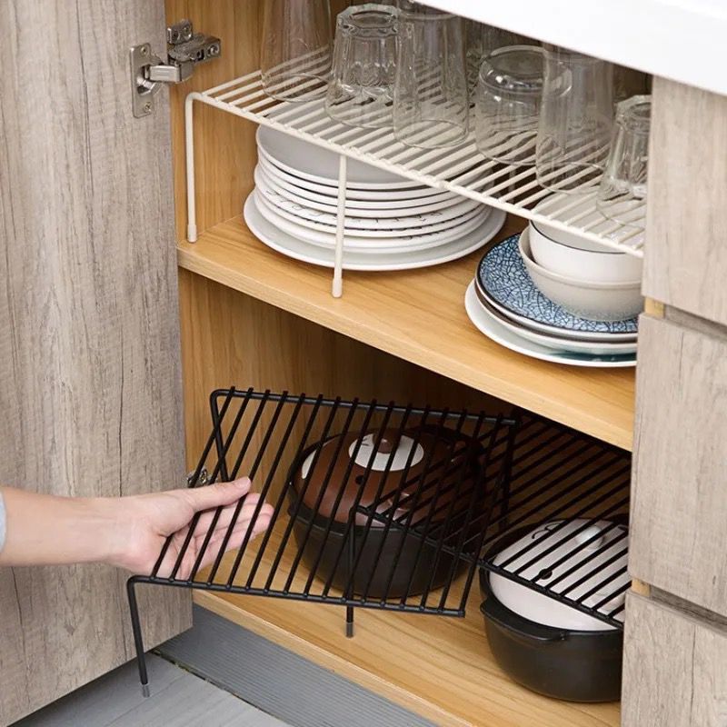 Metallic kitchen expandable shelf raise/organzer...Multipurpose organizer,flexible to use,...size 32cm [expandable to 57cm]Height 14.5cm and Width 24.3cm