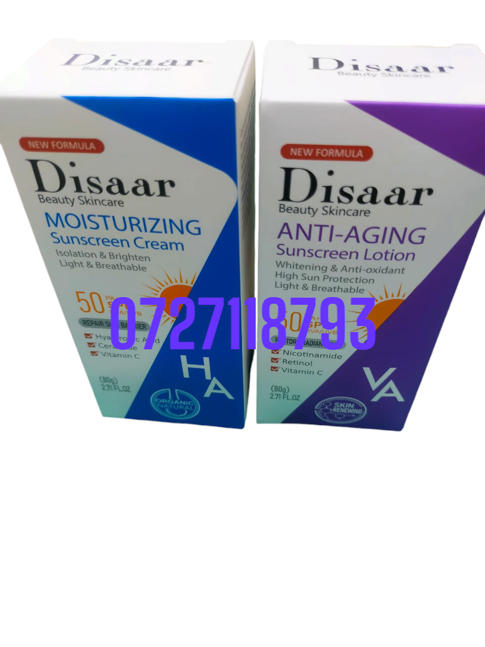 disaar sunscreen moisturizing cream+anti-anging sunscreen lotion