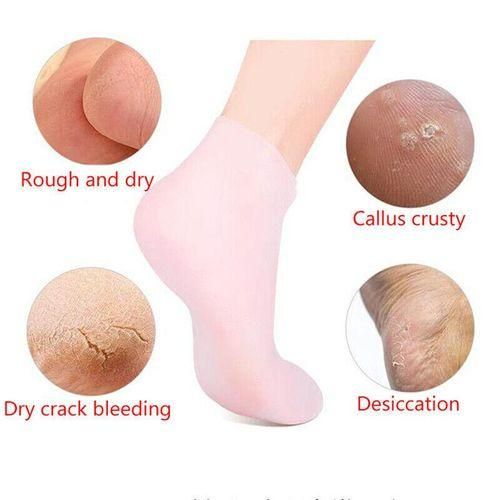 1Pair Silicone Socks Foot Spa Moisturizing Gel Sock Exfoliating and Preventing Dryness Cracked Foot Skin Care Anti Cracking Sock