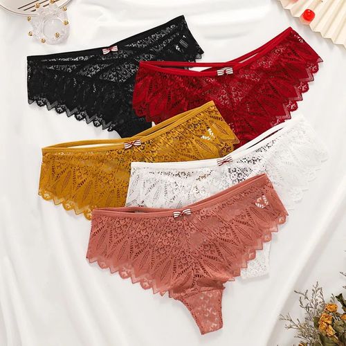 Fashion 6PCs Hottest Strappy Back French Lace Panties Ladies Panty