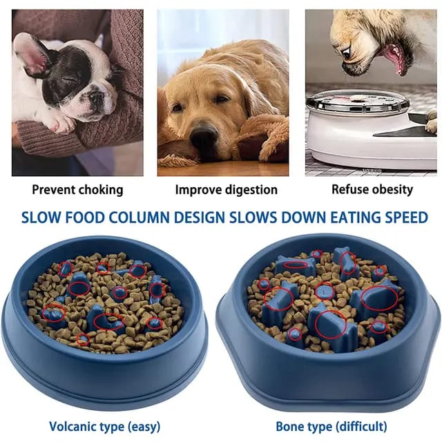 Pet Dog Feeding Food Bowls y Slow Down Eating Feeder Dish Bowl Prevent Pet Products