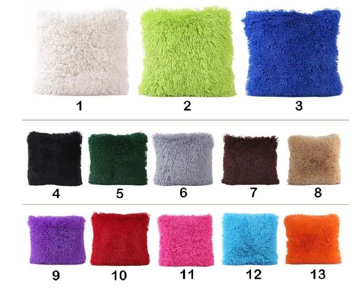 Decorative Fluffy Plush Throw Pillow Case Cushion Covers