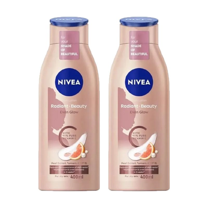 NIVEA Radiant & Beauty Even Glow Body Lotion For Women - 400ml - Pack Of 2