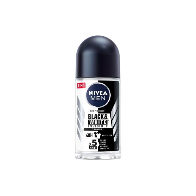 【Discounted】NIVEA Black & White Invisible Original, Antiperspirant Roll-on 50ml