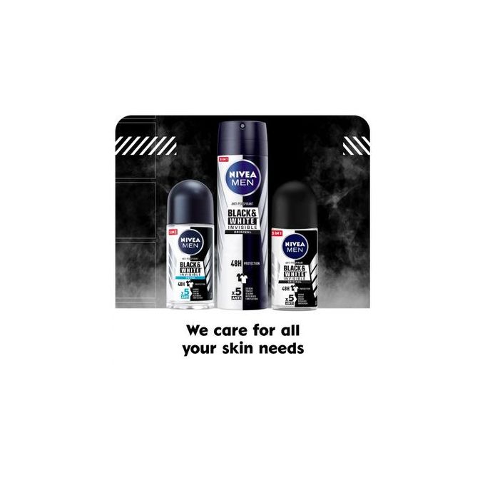 【Discounted】NIVEA Black & White Invisible Original, Antiperspirant Roll-on 50ml