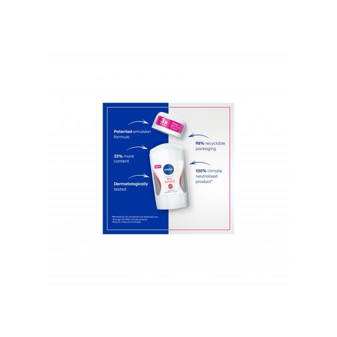 NIVEA Dry Comfort Antiperspirant Deodorant -stick For Women 50ml